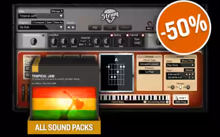 Applied Acoustics Systems Tropical Jam Strum GS-2 Soundpack [Synth Presets] - Sample Pack Artwork