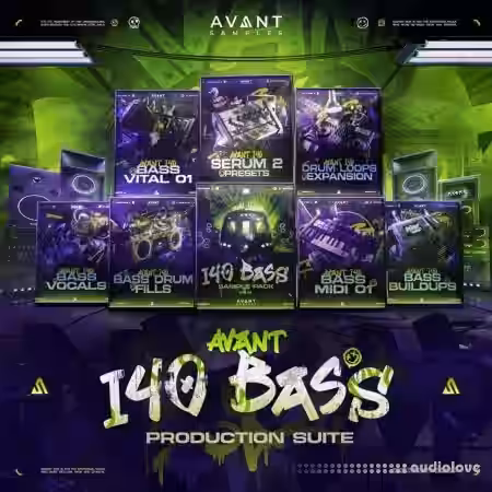 Avant Samples Avant 140 Bass and UK Bass Production Suite [WAV, MiDi, Synth Presets, DAW Templates] - Sample Pack Artwork