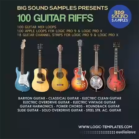 Big Sound Samples 100 Guitar Riffs [AiFF, MiDi] - Sample Pack Artwork