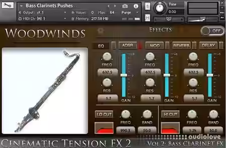 Cacophony Inc Cinematic Tension FX2 Vol.2 Bass Clarinets [KONTAKT] - Sample Pack Artwork