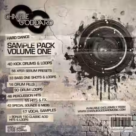 Charlie Goddard Hard Dance Vol.1 [WAV, MiDi, Synth Presets] - Sample Pack Artwork