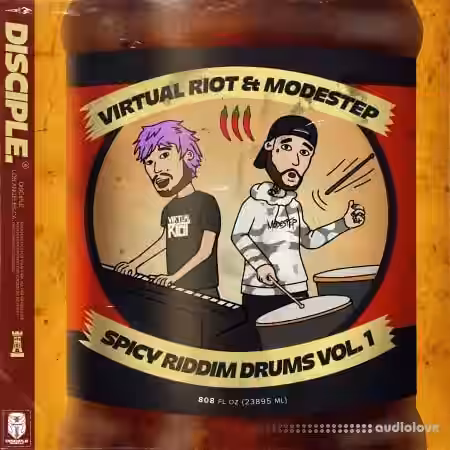 Disciple Samples Virtual Riot x Modestep Spicy Riddim Drums Vol.1 [WAV] - Sample Pack Artwork