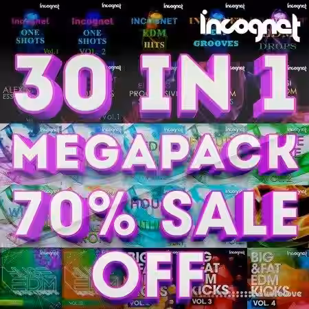 Incognet 30 In 1! Megapack [WAV, MiDi, Synth Presets] - Sample Pack Artwork