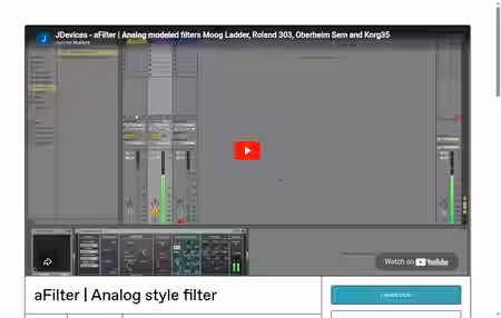 JDevices aFilter Max for Live AMXD - Sample Pack Artwork