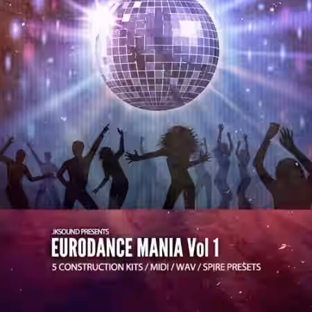 JKSOUND Eurodance Mania Vol.1 [WAV, MiDi, Synth Presets] - Sample Pack Artwork