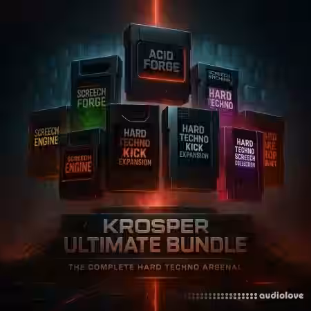 Krosper The Hard Techno Arsenal Ultimate Bundle [WAV, MiDi, Synth Presets, DAW Templates, TUTORiAL] - Sample Pack Artwork