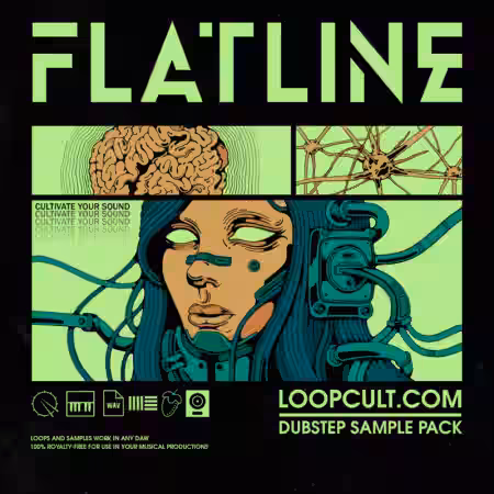Loop Cult Flatline Dubstep Sample Pack [WAV, DAW Templates] - Sample Pack Artwork