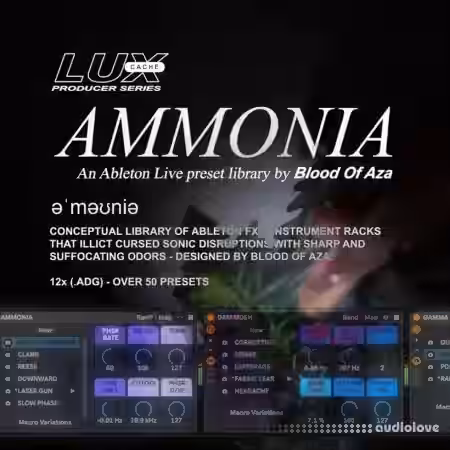 Lux Cache LC Producer Series : 'AMMONIA' BY BLOOD OF AZA [Synth Presets] - Sample Pack Artwork