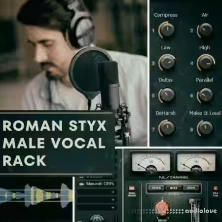 OnlineMasterClass Roman Styx Male Vocal Rack [Synth Presets] - Sample Pack Artwork