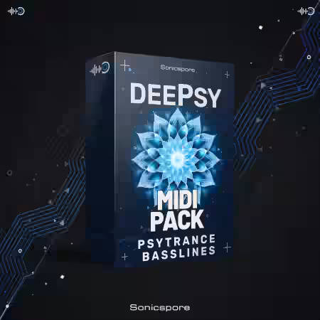 Sonicspore DEEPSY Psytrance Basslines [MiDi, WAV, Synth Presets] - Sample Pack Artwork