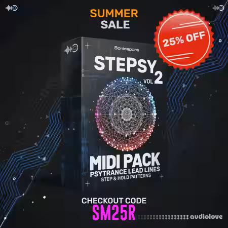 Sonicspore STEPSY Vol.2 Psytrance Lead Lines [WAV, Synth Presets] - Sample Pack Artwork