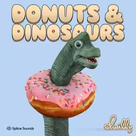Splice Sounds dwilly donuts and dinosaurs sample pack [WAV, MiDi, Synth Presets] - Sample Pack Artwork