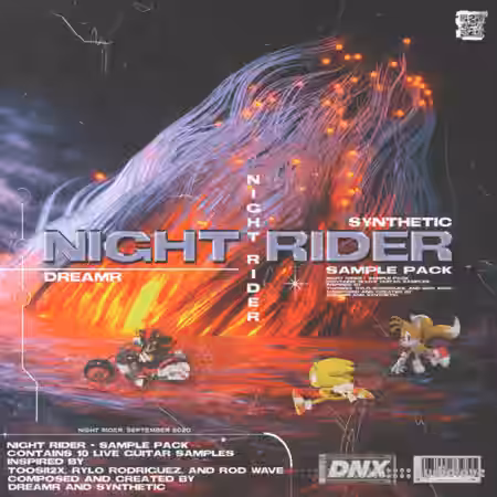 Synthetic x Dreamprod Night Rider Sample Pack (10) Guitar Samples [WAV] - Sample Pack Artwork