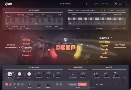UJAM Virtual Drummer DEEP v2.1.1 [WiN, MacOSX] - Sample Pack Artwork